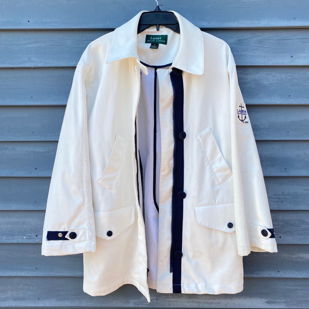 Vintage Ralph Lauren White Raincoat Size Small